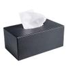 Black Leatherette Rectangular Tissue Box Cover view 1