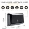 Paper Towel Dispensers, Commercial Toilet Tissue Dispensers Wall Mount Paper Towel Holder C-Fold/Multifold Paper Towel Dispenser for Bathroom, Kitchen(Black) view 3