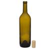 750 ml Antique Green Glass Claret Wine Bottles, Cork Finish Case 12 by Berlin Packaging view 2