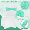 MDS Pack of 10 Spandex Chair Sashes with Slider Buckle for Wedding & Event Decor, Reusable Stretch Chair Bows Bands for Banquet Chair Cover, Reception, Baby Shower, Birthday Party - Sea Green view 3