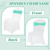 MDS Pack of 10 Spandex Chair Sashes with Slider Buckle for Wedding & Event Decor, Reusable Stretch Chair Bows Bands for Banquet Chair Cover, Reception, Baby Shower, Birthday Party - Sea Green view 4