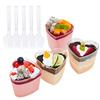 Foraineam 50 Pack 5 oz. Dessert Cup with 50 Spoons, Clear Plastic Appetizer Cups, Valentine's Day Heart-shape Parfait Cup Serving Bowls, Disposable or Reusable view 1