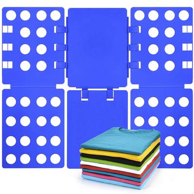 Geniusidea Shirt Folding Board T Shirt Folder for Adults Laundry Room Tough PP Plastic Folding Tool 27.16"x22.44" Easy to Fold Clothes into a Uniform Size, Blue