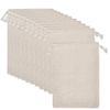 calary 50pcs 5x6.9 Inch Double Canvas Drawstring Bag Cotton Pouch Gift Sachet Bags Muslin Reusable Tea Bag view 1