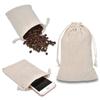 calary 50pcs 5x6.9 Inch Double Canvas Drawstring Bag Cotton Pouch Gift Sachet Bags Muslin Reusable Tea Bag view 3