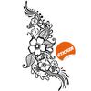 Henna Tattoo Wall Vinyl Sticker - Floral Flower Mandala Art Paisley Mehndi Indian Decal - Decor Inspired Stencil Black Home Room Joga Mural view 1