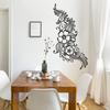 Henna Tattoo Wall Vinyl Sticker - Floral Flower Mandala Art Paisley Mehndi Indian Decal - Decor Inspired Stencil Black Home Room Joga Mural view 2
