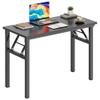 DlandHome Folding Desk Small Desk 31.5 inches Computer Desk for Home Office Folding Table Writing Table for Small Spaces No Assembly Required Black & Black Frame view 1