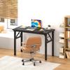 DlandHome Folding Desk Small Desk 31.5 inches Computer Desk for Home Office Folding Table Writing Table for Small Spaces No Assembly Required Black & Black Frame view 2