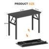 DlandHome Folding Desk Small Desk 31.5 inches Computer Desk for Home Office Folding Table Writing Table for Small Spaces No Assembly Required Black & Black Frame view 3