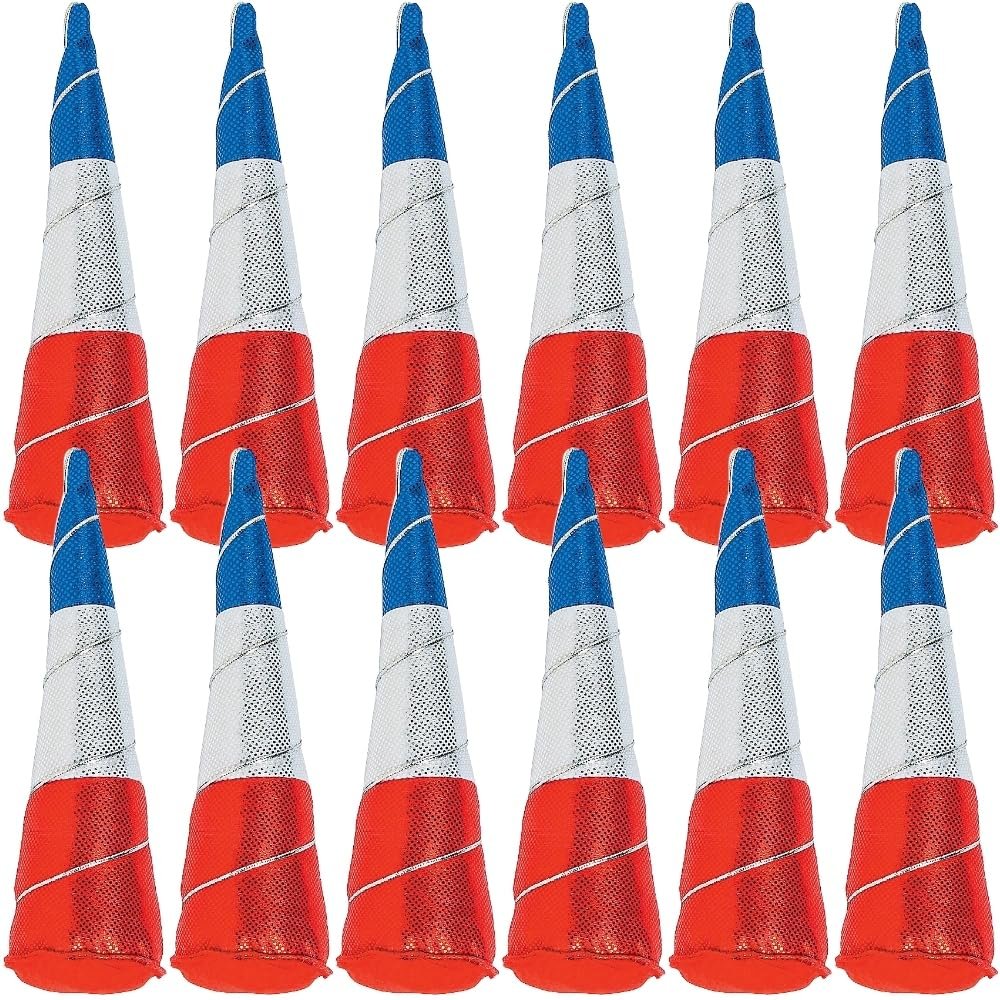 Fun Express - Patriotic Unicorn Horn Headbands for Fourth of July - Apparel Accessories - Hats - Head Boppers - Fourth of July - 12 Pieces