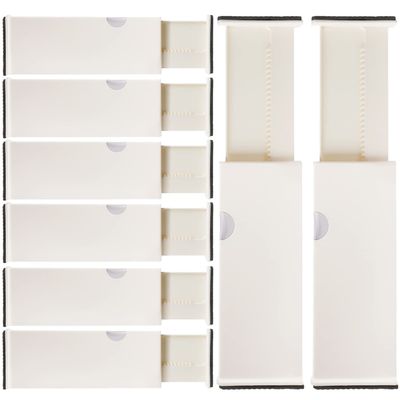 8 Drawer Organizer and Dividers, Organize Silverware and Utensils in Home Kitchen, Divider for Clothes in Bedroom Dresser, Designed to Not Snag Underwear and Bra Fabrics, Bathroom Storage Organizers