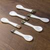 DUEBEL Set of 6 Mother of Pearl MOP Caviar Spoons with Green Abalone Decoration for Caviar, Egg, Icecream, Coffee Serving (White, 9x2.4cm) view 4