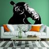 Thinking Monkey Wall Art Sticker - Banksy Dj Chimp Decal - The Thinker Gorilla with Headphones Home Decals - Street Art Graffiti Mural Print view 2