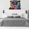 Colorful Owl Wall Sticker - Cute Bird Gift Vinyl Art Decor Decal -Cool Funny Animal Print - Love Window Fancy Pretty Unique Big Mural view 4