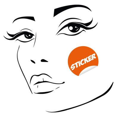 Woman Face Black Wall Vinyl Sticker - Salon Girl Happy Women Eye Window Beauty Art Decal - Pretty Removable Beautiful Sexy Head Silhouette