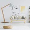 Woman Face Black Wall Vinyl Sticker - Salon Girl Happy Women Eye Window Beauty Art Decal - Pretty Removable Beautiful Sexy Head Silhouette view 4