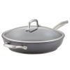 Anolon Accolade Forged Hard Anodized Nonstick Deep Frying Pan / Skillet with Helper Handle and Lid, 12 Inch - Moonstone Gray view 1