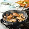 Anolon Accolade Forged Hard Anodized Nonstick Deep Frying Pan / Skillet with Helper Handle and Lid, 12 Inch - Moonstone Gray view 2
