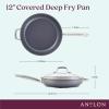Anolon Accolade Forged Hard Anodized Nonstick Deep Frying Pan / Skillet with Helper Handle and Lid, 12 Inch - Moonstone Gray view 3