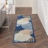 Nourison Home Aloha Indoor/Outdoor Blue/Multicolor 2'3" x 8' Area Rug, Tropical, Botanical, Easy Cleaning, Non Shedding, Bed Room, Living Room, Dining Room, Deck, Backyard, Patio (2x8) view 3