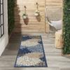 Nourison Home Aloha Indoor/Outdoor Blue/Multicolor 2'3" x 8' Area Rug, Tropical, Botanical, Easy Cleaning, Non Shedding, Bed Room, Living Room, Dining Room, Deck, Backyard, Patio (2x8) view 4