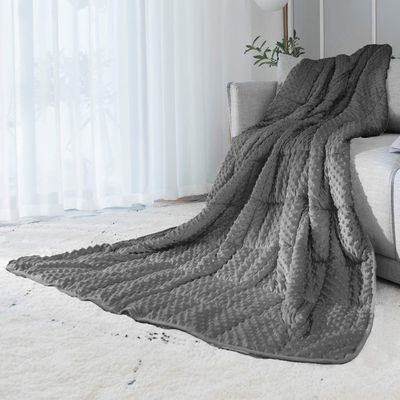 ALANSMA Reversible Weighted Blanket for All Season, Luxury Velvet, Warm and Cool, Adult 7Lb Grey Weighted Blanket, Enjoy Sleeping Anywhere(Grey,40"x60" 7lbs)