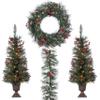 Deluxe 4 Piece Jefferson Pine Holiday Decor Set with Clear and Warm White Lights view 1