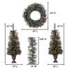 Deluxe 4 Piece Jefferson Pine Holiday Decor Set with Clear and Warm White Lights view 4