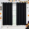 Yakamok Blackout Curtains for Bedroom,Thermal Insulated Blackout Grommet Top Drapes for Living Room,Black,52x45 Inch, 2 Panels view 1