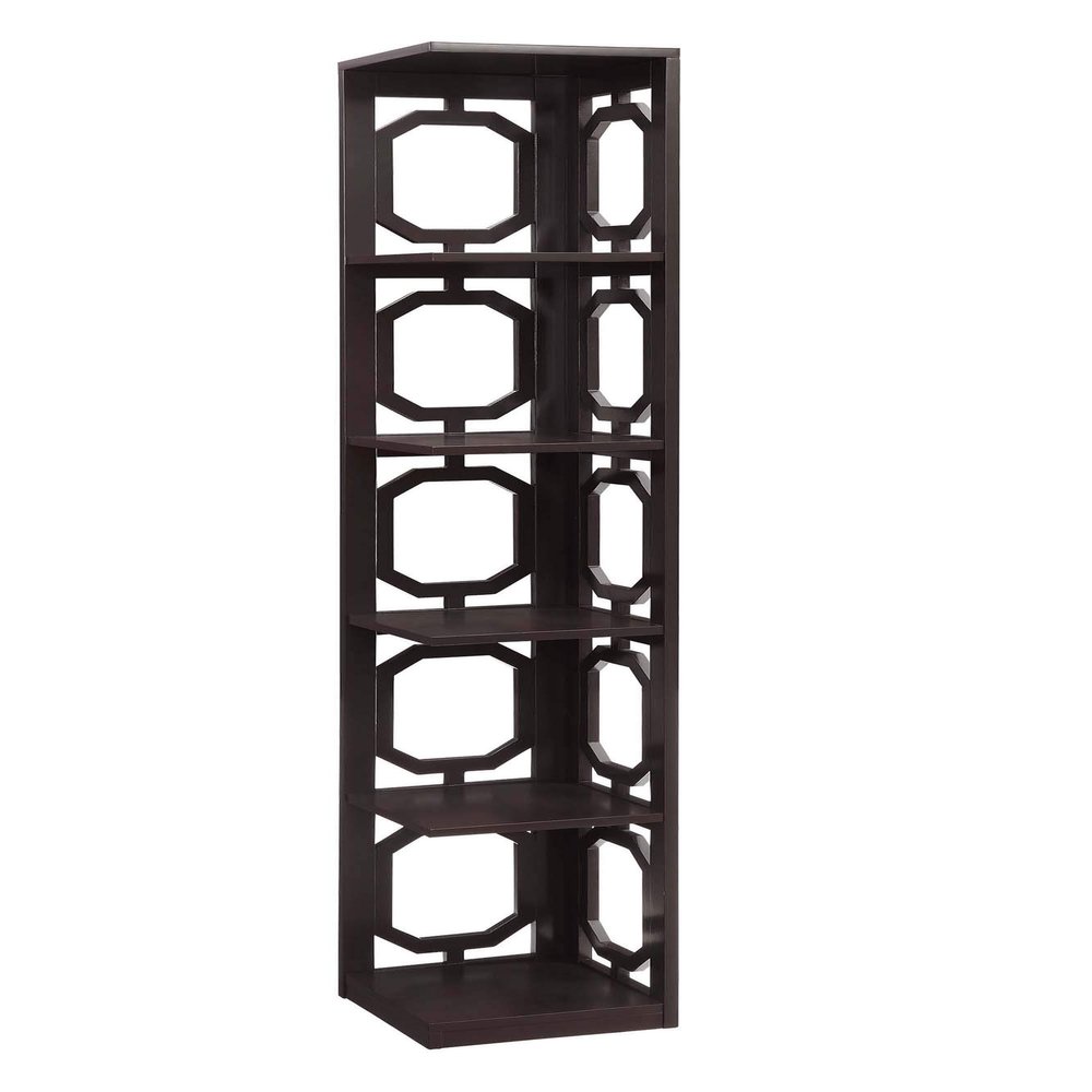 Convenience Concepts Omega 5 Tier Corner Bookcase, Espresso