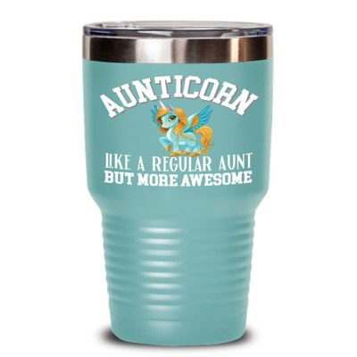 Aunticorn Tumbler Mug Unicorn Aunt Gift For Birthday Appreciation Thank You Funny Coffee Comment Tea Cup For Women