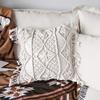 18'' Handwoven Macrame Rope Throw Pillow Cover Case Tassel Knitted Decorative Square Cushion Case Pillowcase for Sofa Bedroom Car Couch Chair,Bohemian Style Home Decor view 2