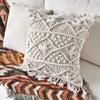 18'' Handwoven Macrame Rope Throw Pillow Cover Case Tassel Knitted Decorative Square Cushion Case Pillowcase for Sofa Bedroom Car Couch Chair,Bohemian Style Home Decor view 4