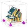 Better Display Cases Versatile Clear Acrylic Display Case - Medium Square Box with Purple Risers and Clear Base 11" x 11" x 11" (A001-PR) view 1