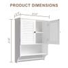 ChooChoo Medicine Cabinet with Towels Bar, 23.6" L x 8.8" W x 29.5" H MDF Material Bathroom Wall Cabinet, 2 Doors Over The Toilet Space Saver Storage Cabinet with Large Space, White view 3