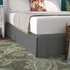 Dark Grey Full XL Size Luxury Tailored Bed Skirt - 12" Drop Pleated Bed Skirts Double Brushed Premium Microfiber - Bed Frame and Box Spring Cover - Easy Fit, Wrinkle, Fade, Stain Resistant Bedskirt view 3