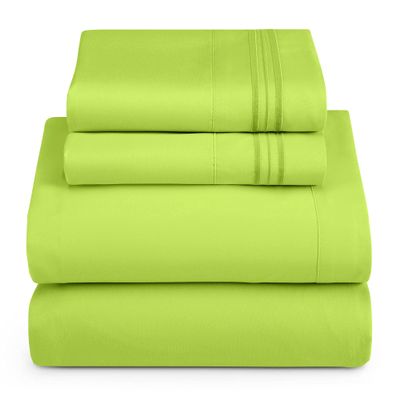 Hearth & Harbor Full Size Sheets - 4 Piece Bed Sheet Set, Hotel Luxury Double Brushed Bed Sheets - Extra Soft Bedding Sheets & Pillowcases, Full, Garden Green