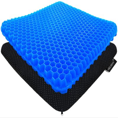 Helishy Gel Seat Cushion for Long Sitting - 1.65inch Double Thick Cooling Egg Cushion for Back, Hip, Sciatica, Coccyx, Tailbone Pain Relief - Office Chair Car Seat Cushion Wheelchair Cushions