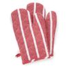 Encasa XO Long 12"x7" Oven Microwave Hand Gloves Mitts (2 pc Set) for Kitchen Cooking & Baking - Heat Resistant, Thick & Safe, Protection of Hands from Hot Utensils - Roma Red Stripes view 2