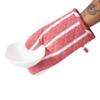 Encasa XO Long 12"x7" Oven Microwave Hand Gloves Mitts (2 pc Set) for Kitchen Cooking & Baking - Heat Resistant, Thick & Safe, Protection of Hands from Hot Utensils - Roma Red Stripes view 4