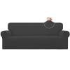 Easy-Going Stretch Oversized Sofa Slipcover 1-Piece Sofa Cover Furniture Protector Couch Soft with Elastic Bottom for Kids, Polyester Spandex Jacquard Fabric Small Checks Dark Gray view 1