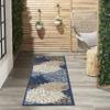 Nourison Home Aloha Indoor/Outdoor Blue/Multicolor 2'3" x 10' Area Rug, Tropical, Botanical, Easy Cleaning, Non Shedding, Bed Room, Living Room, Dining Room, Deck, Backyard, Patio (2x10) view 1