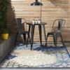 Nourison Home Aloha Indoor/Outdoor Blue/Multicolor 3'6" x 5'6" Area Rug, Tropical, Botanical, Easy Cleaning, Non Shedding, Bed Room, Living Room, Dining Room, Deck, Backyard, Patio (3x5)