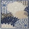 Nourison Home Aloha Indoor/Outdoor Blue/Multicolor 3'6" x 5'6" Area Rug, Tropical, Botanical, Easy Cleaning, Non Shedding, Bed Room, Living Room, Dining Room, Deck, Backyard, Patio (3x5) view 3