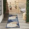 Nourison Home Aloha Indoor/Outdoor Blue/Multicolor 2' x 6' Area Rug, Tropical, Botanical, Easy Cleaning, Non Shedding, Bed Room, Living Room, Dining Room, Deck, Backyard, Patio (2x6) view 1