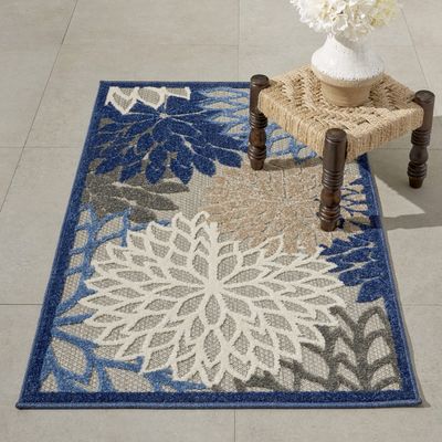 Nourison Home Aloha 2'8" x 4' Blue/Multicolor Outdoor Indoor/Outdoor Rug
