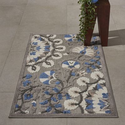 Nourison Home Aloha Grey Multicolor 2'8" x 4' Area Rug - Easy Clean, Non Shedding, Bed Room, Living Room, Dining Room, Kitchen (3' x 4')