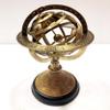 9" Nautical Brass Armillary Engrave Sphere Decorative Globe Wooden Black Base Home Decor view 1