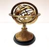 9" Nautical Brass Armillary Engrave Sphere Decorative Globe Wooden Black Base Home Decor view 2